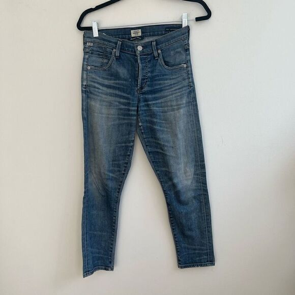 Citizens of Humanity Women's Elsa Mid-Rise Slim Fit Crop Denim Jeans Blue Size 2 - Picture 1 of 14